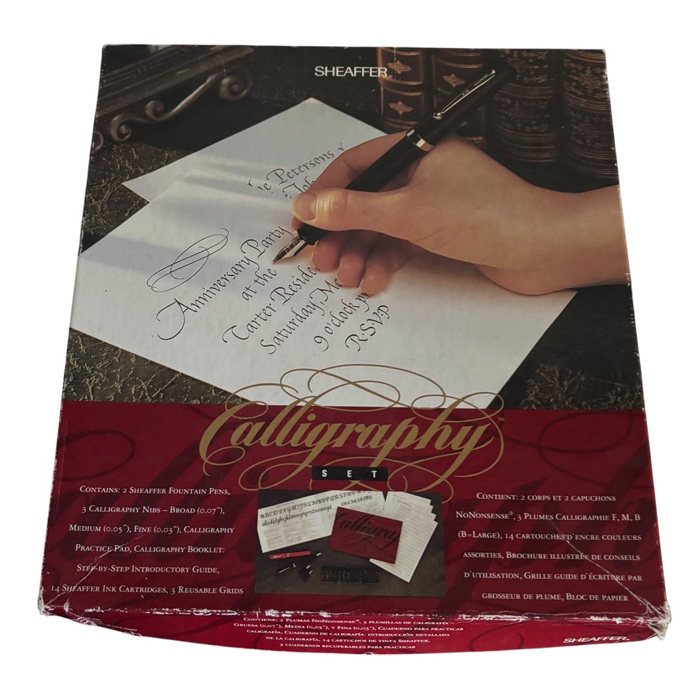 Sheaffer NoNonsense Calligraphy Set | 2 Fountain Pens 3 Nibs Ink Cartridges Kit